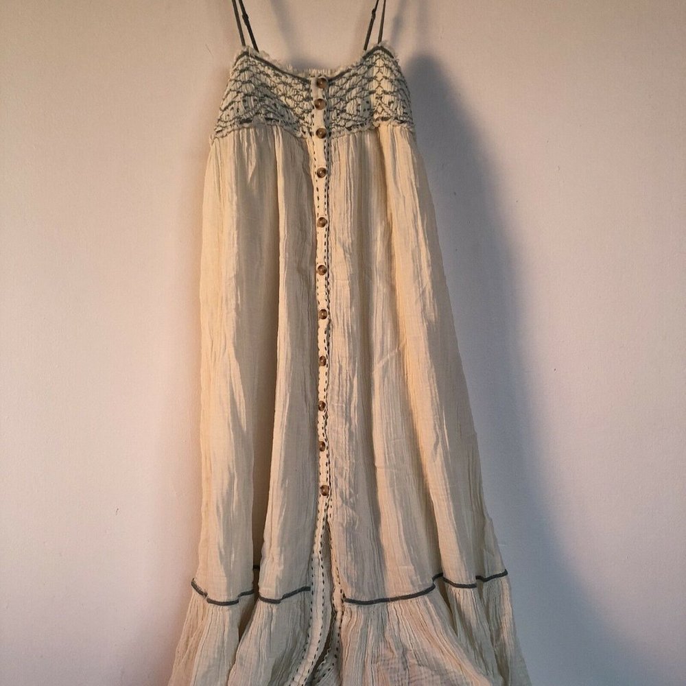 Free People Linda Jo Midi Dress Gardenia White Maxi Boho White  M NWT $148 - Picture 11 of 11